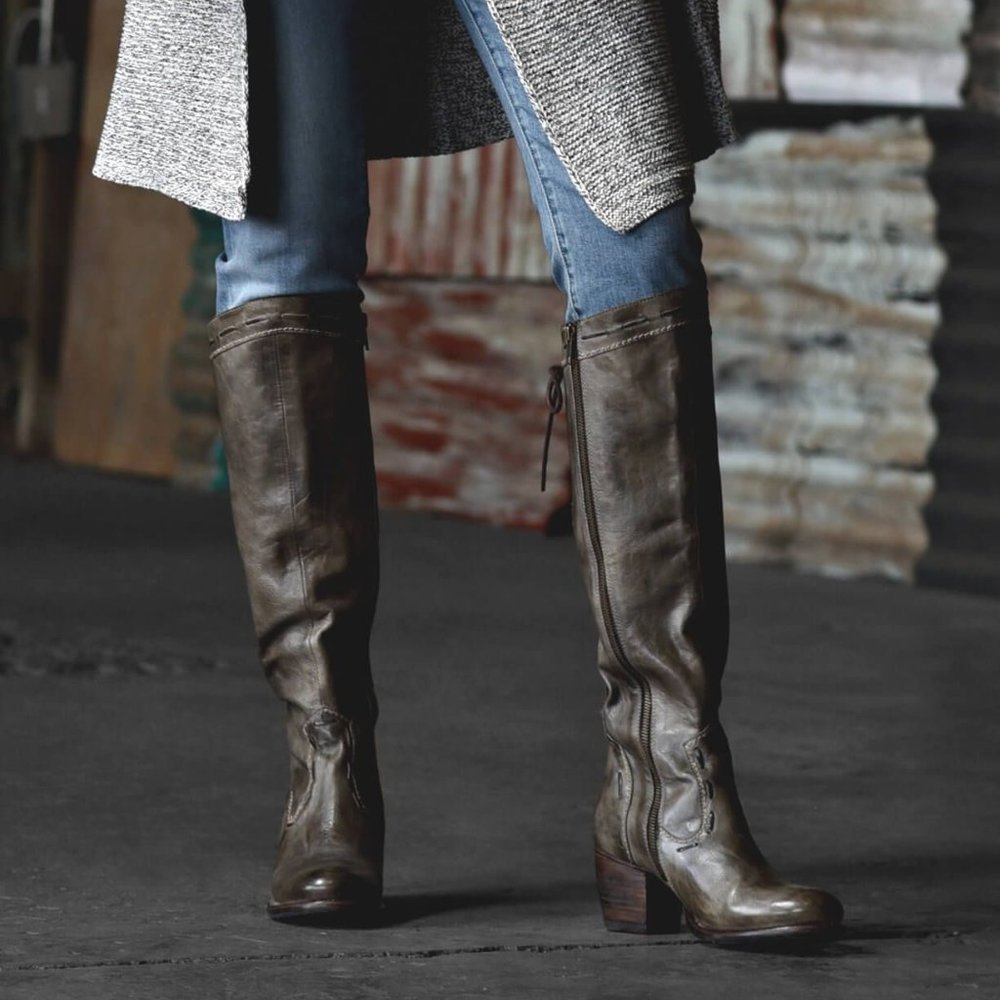 Bed Stu Fortune Distressed Brown Heeled Boots